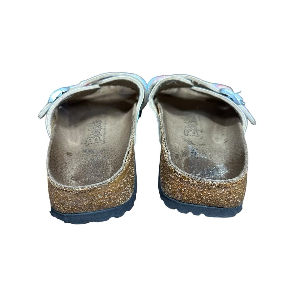 Birkenstock Birkis Cross Strap Blue Pink Floral Slide Slip On Sandals Womens 8 - Picture 5 of 9